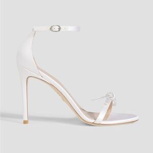 STUART WEITZMAN Crystal-embellished satin sandals